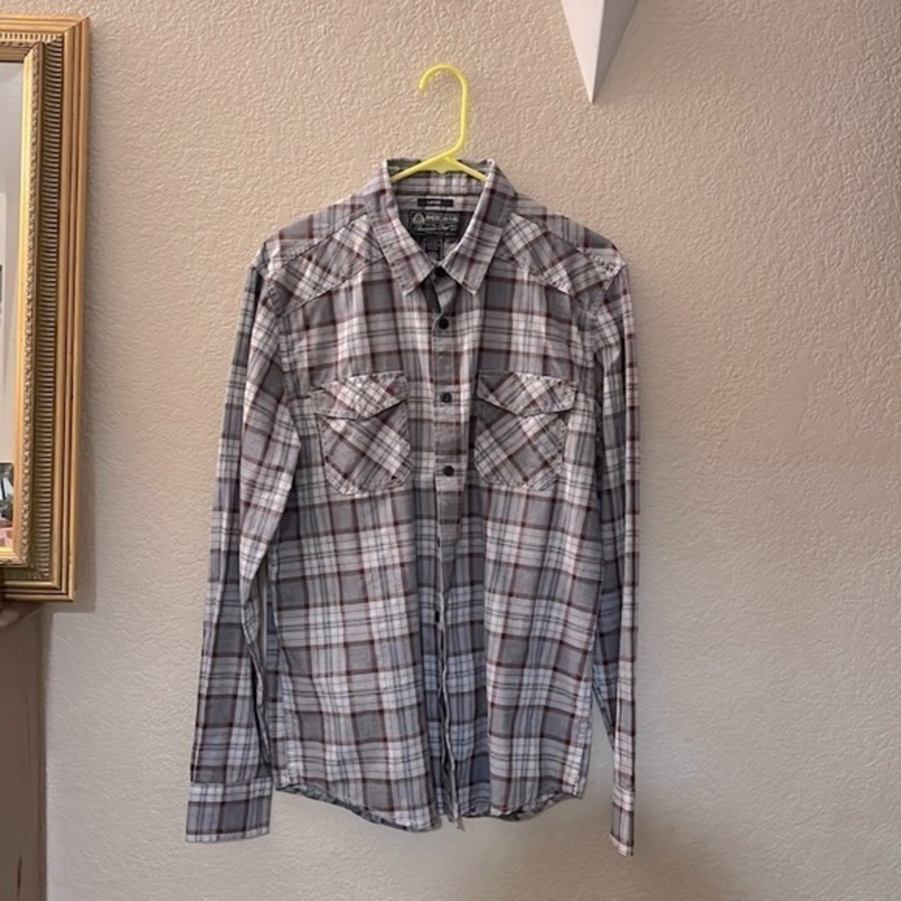 Two American Rag plaid Long sleeve shirts